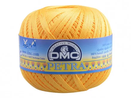 DMC Petra nr. 8 Heklegarn Unicolor 5742 Sterk Gul